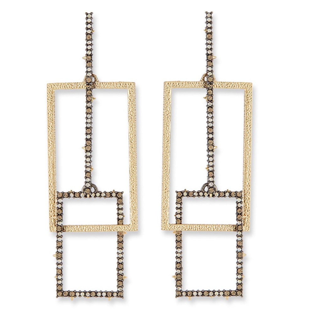 ALEXIS BITTAR • Encrusted Brutalist Link Earrings
